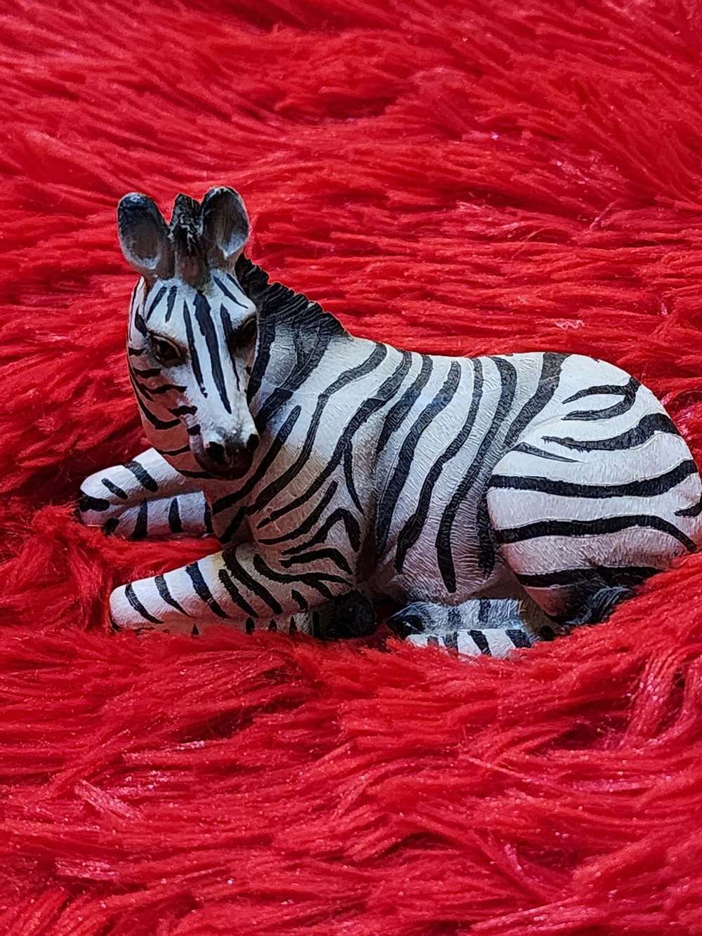 Hand-Painted Zebra Figurine - White and Black